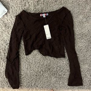 Asymmetrical knit long sleeve